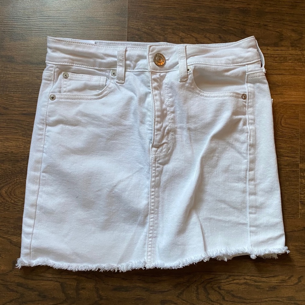White American Eagle Jean Skirt